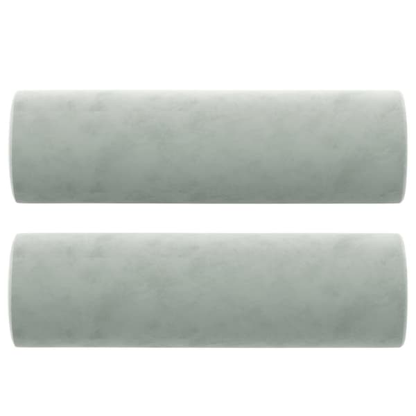 Prydnadskuddar 2 st ljusgrå Ø15x50 cm sammet