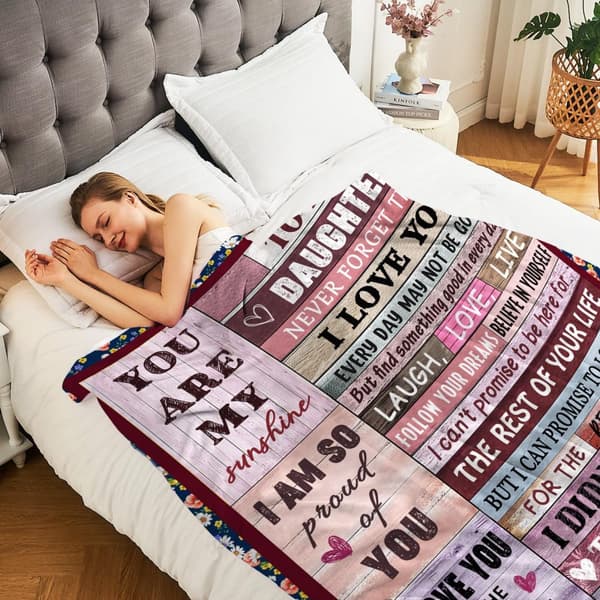 OBOSOE Datterklude fra mor – Gaver til voksen datter. Fødselsdags-/julegave. 50×60 tommer flannelsweater – "Fra mor"