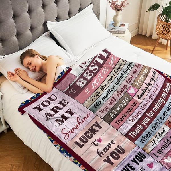 OBOSOE Väninnedukar åt kvinnor – BFF-/kollegigifter. Själssyster, arbetsväninna. Till födelsedag: "Till min bästa väninna". 50×60 tum flanelltröja