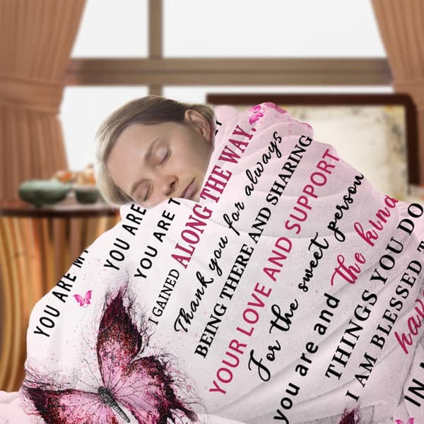 OBOSOE Svigersøstergifter – Födelsedags-/mors dag-/julgift. "Till min svigersøster" – 60×50 tum rosa fjärilar