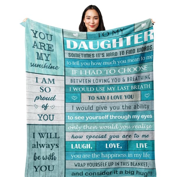 OBOSOE Dottergavlar från mamma+pappa – Födelsedags-/jul-/valentins-/examen-/mors dag. 60×50 tum flanelltröja