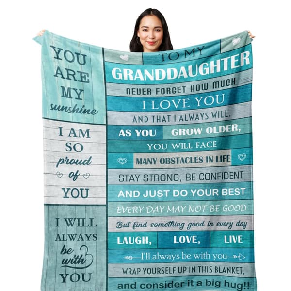 OBOSOE bedstemor/bedstefar gaver til barnebarn – jul/fødselsdag/eksamen/bryllup/valentinsdag. 60×50 tommer datter klud