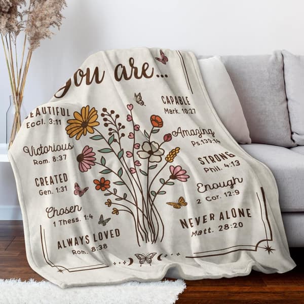 OBOSOE Smuk blomstersweater – Mors dag/fødselsdag/venskabsgave. Spirituel opmuntrende gave til bedste veninde/søster/mor/datter. 60×50 tommer