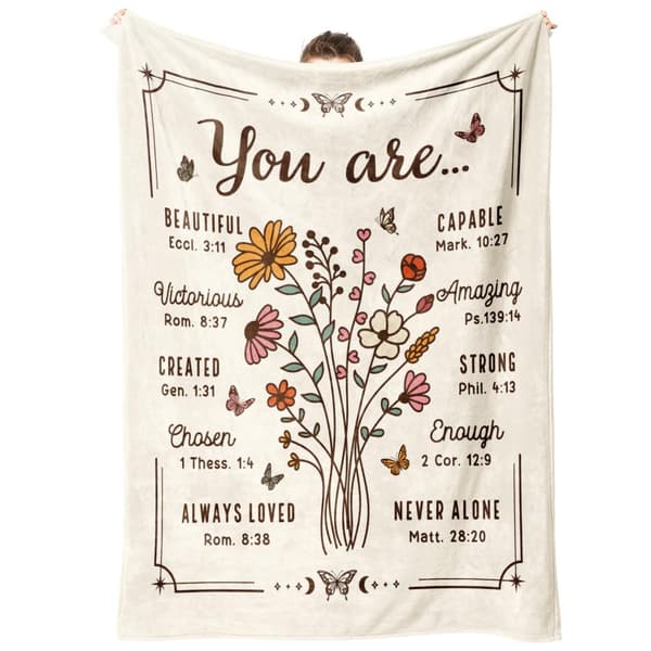 OBOSOE Smuk blomstersweater – Mors dag/fødselsdag/venskabsgave. Spirituel opmuntrende gave til bedste veninde/søster/mor/datter. 60×50 tommer