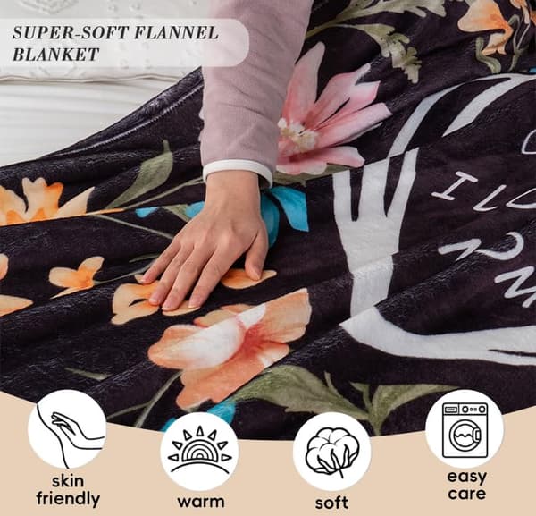 OBOSOE "Jeg elsker dig mor" sweater – Datter/søn. Mors dag/fødselsdagsgaver Mor/kvinde. Super blød sort flannel sweater – seng/sofa. 50×60 tommer