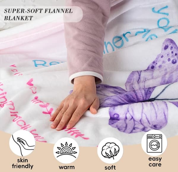 OBOSOE Årsminda/födelsedagsgåva till mamma – "Jag älskar dig mamma" tröja. Supermjuk flanelltröja – säng/soffa. 50×60 tum