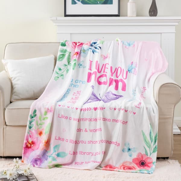 OBOSOE Årsminda/födelsedagsgåva till mamma – "Jag älskar dig mamma" tröja. Supermjuk flanelltröja – säng/soffa. 50×60 tum