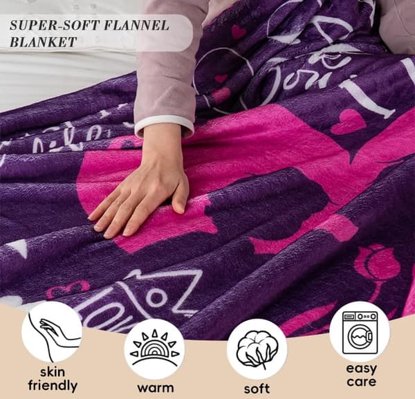 OBOSOE Super Sofa Varm Sweater til mor – Unikke fødselsdagsgaver fra datter/søn. Mors dag/fødselsdag/jul – Flannel sweater seng/sofa. 50×60" Lilla