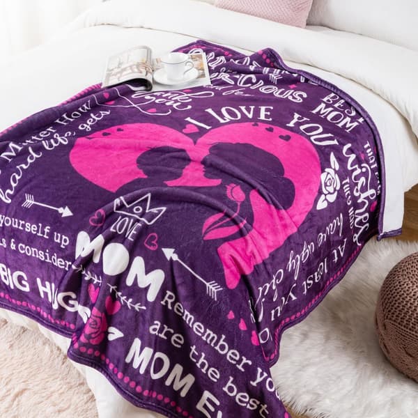 OBOSOE Super Sofa Varm Sweater til mor – Unikke fødselsdagsgaver fra datter/søn. Mors dag/fødselsdag/jul – Flannel sweater seng/sofa. 50×60" Lilla