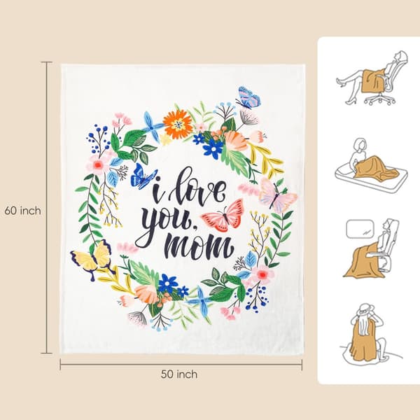 OBOSOE Årsminda/födelsedagsgåva till mamma från dotter/son – "Jag älskar dig mamma" tröja. Supermjuk flanelltröja – soffa/säng. 50×60 tum