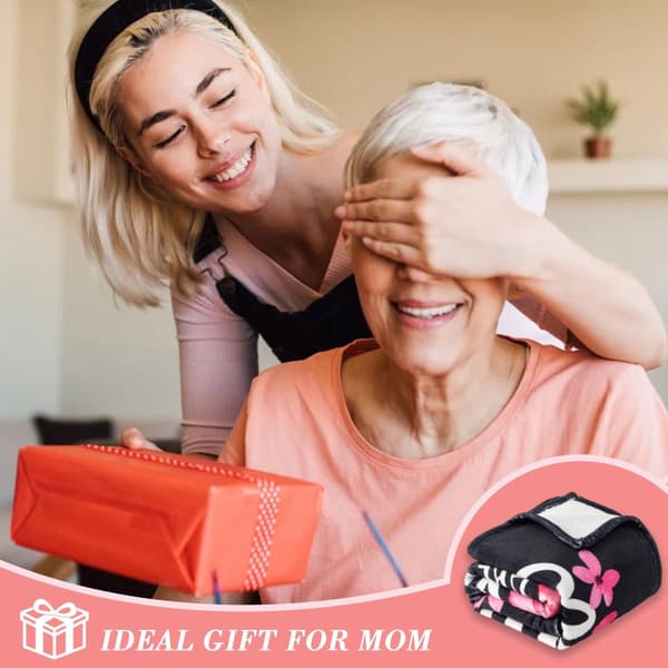 OBOSOE Fødselsdagsgave til mor fra datter/søn – Mor sweater. Super blød sort flannel sweater – seng/sofa. 50×60 tommer