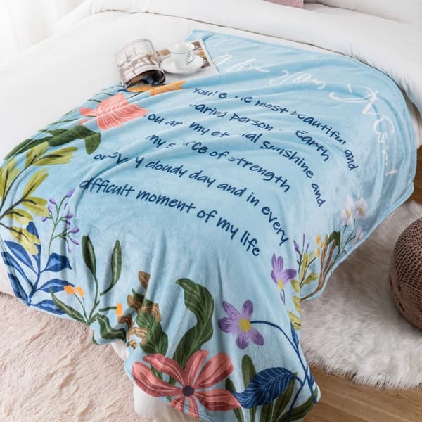 OBOSOE Unikke jubilæums-/fødselsdagsgaver til mor fra datter/søn – Mor sweater. Mors dag/julegave – Super sofa flannel sweater lyseblå. Sofa/seng.