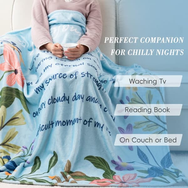 OBOSOE Unikke jubilæums-/fødselsdagsgaver til mor fra datter/søn – Mor sweater. Mors dag/julegave – Super sofa flannel sweater lyseblå. Sofa/seng.