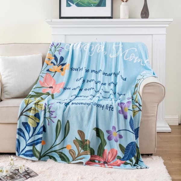 OBOSOE Unikke jubilæums-/fødselsdagsgaver til mor fra datter/søn – Mor sweater. Mors dag/julegave – Super sofa flannel sweater lyseblå. Sofa/seng.