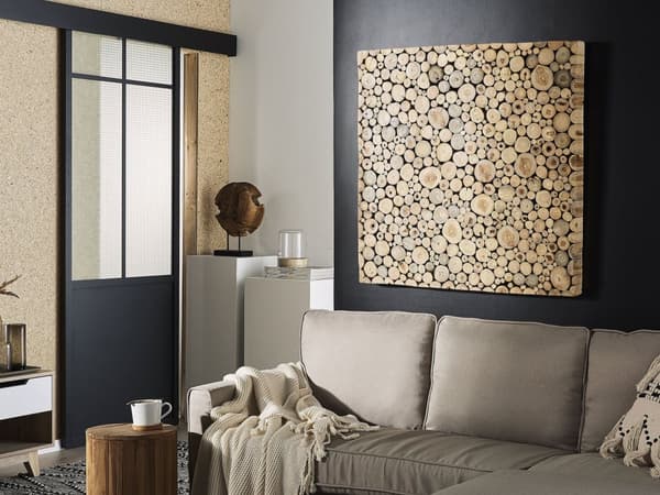 Seinäkoriste vaalea tiikkipuu 85 x 6 x 85 cm neliö luonnollinen ainutlaatuinen