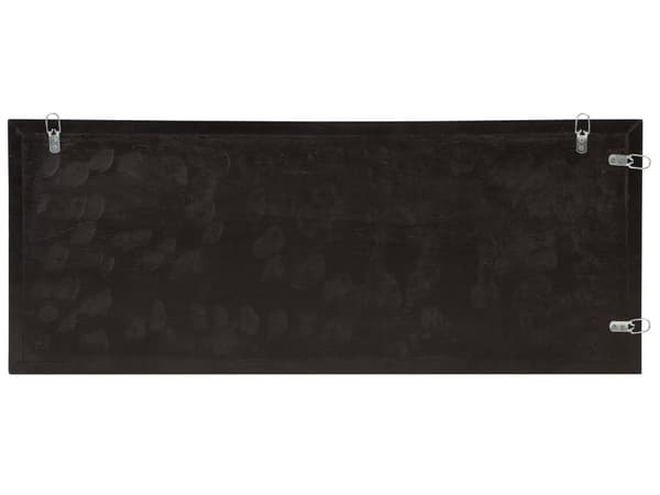 Seinäkoriste vaalea tiikki puu 100 x 40 cm musta kehys ripustuskoukut suorakulmainen rustiikkinen