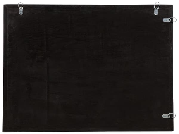 Seinäkoriste vaalea tiikki puu 80 x 60 cm koukuilla musta kehys suorakulmainen rustiikkinen
