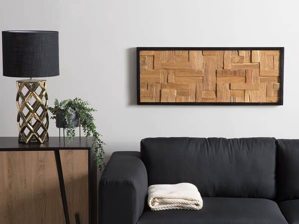 Vægdekoration Lyst Træ Teak 40 x 100 cm Rektangulær Rustik