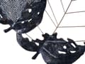 Miniatyrbillede 6 af 6: Vægdekoration Sort Grå Metal 50 x 50 cm Dekorativ Vægpynt Blad Motiv Mønster Tilbehør til Stue Vægkunst Moderne Stil Soveværelse