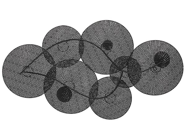 Vægdekoration Grøn Sort Grå Flerfarvet Metal 49 x 91 cm Vægpynt til Stuen Cirkler Runde Skiver Industrielt Design over Sofa Soveværelse
