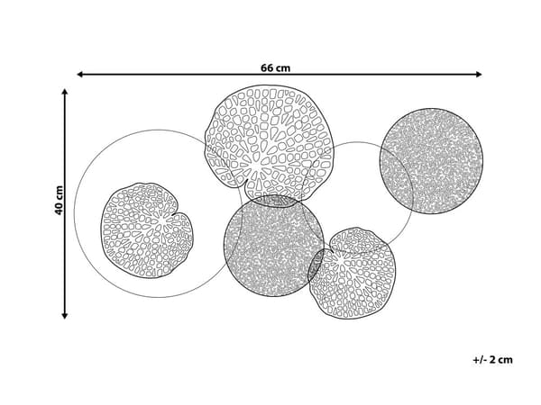 Vægdekoration Sort Hvid Metal Blomster Mønster Åkande Design Runde Cirkler Vægpynt til Stue Soveværelse Vægkunst Moderne Stil