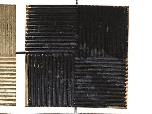 Seinäkoriste monivärinen metalli 50 x 50 cm koukuilla geometrinen neliö moderni glamour