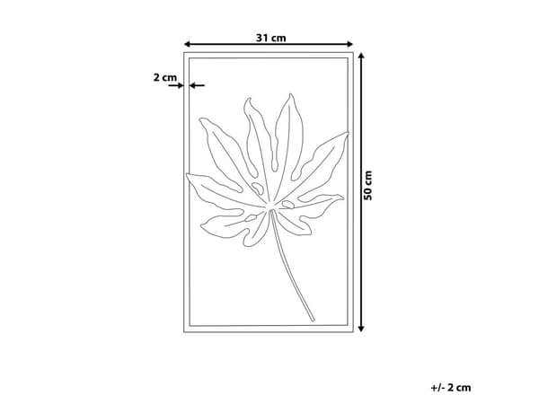 Seinäkoriste monivärinen MDF-levy metalli 31 x 50 cm koukuilla suorakulmainen kehystetty lehti moderni