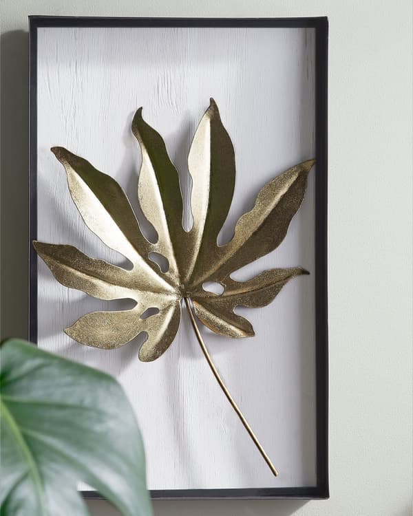 Seinäkoriste monivärinen MDF-levy metalli 31 x 50 cm koukuilla suorakulmainen kehystetty lehti moderni