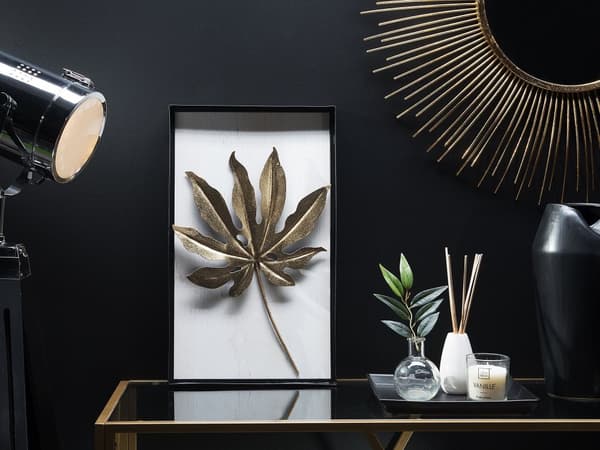 Seinäkoriste monivärinen MDF-levy metalli 31 x 50 cm koukuilla suorakulmainen kehystetty lehti moderni