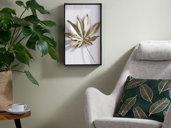 Seinäkoriste monivärinen MDF-levy metalli 31 x 50 cm koukuilla suorakulmainen kehystetty lehti moderni