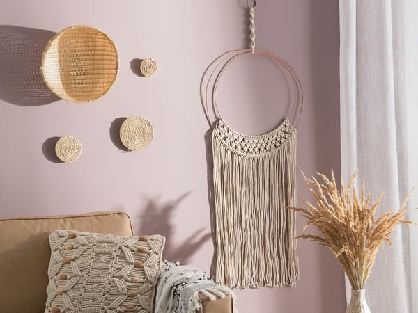 Væghængende Macramé Natural Cream Beige Art Boho