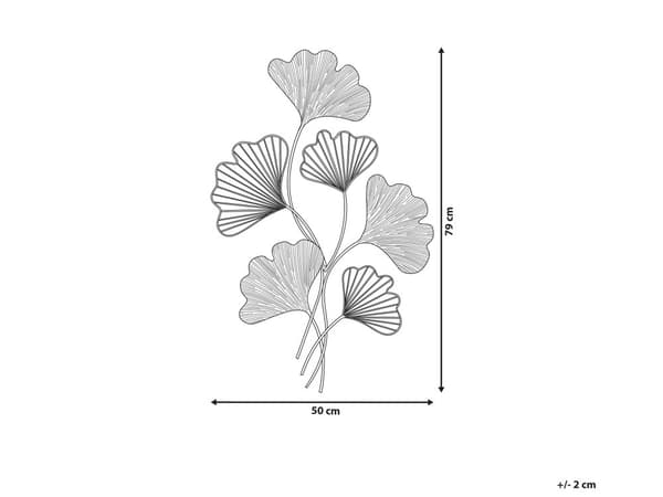 Vægindretning Metal Gylden 79 cm Blade Vægkunst Naturligt Mønster Moderne Tilbehør