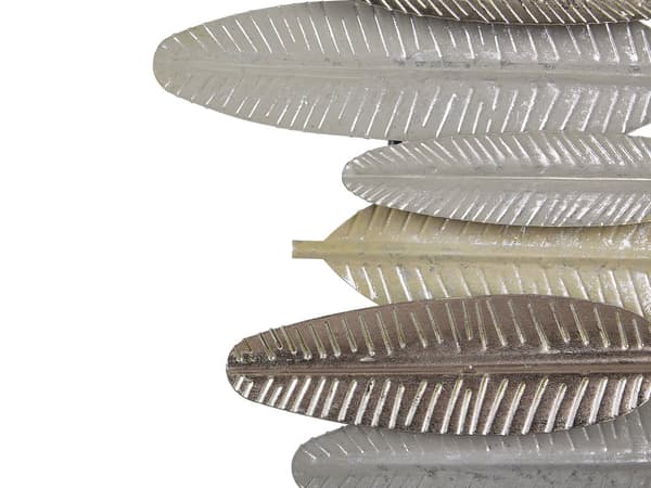 Vægdekoration Guld og Sølv Metal 66 x 37 cm Fjer mønster Industriel Moderne Design
