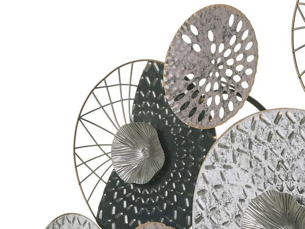 Vægdekoration Sort og Sølv Metal 50 x 118 cm Cirkler Moderne Stil Stue og Værelsesdekoration Blomstereffekt