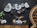 Miniatyrbillede 2 af 6: Vægdekoration Sort og Sølv Metal 50 x 118 cm Cirkler Moderne Stil Stue og Værelsesdekoration Blomstereffekt