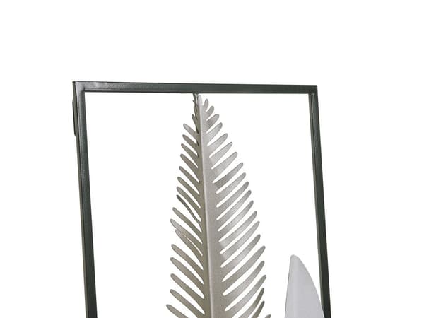Vægdekoration Guld Sølv Metal 90 x 30 cm Dekorativ Safari Blad Fjer Motiv Indrammet Vægpynt til over Sofa Stue Tilbehør Soveværelse Moderne