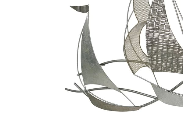 Vægdekoration Både Sølv Metal Vægkunst Moderne Stil