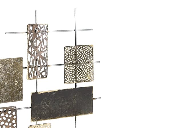 Vægdekoration Geometrisk Mønster Guld Metal Vægkunst Moderne Stil