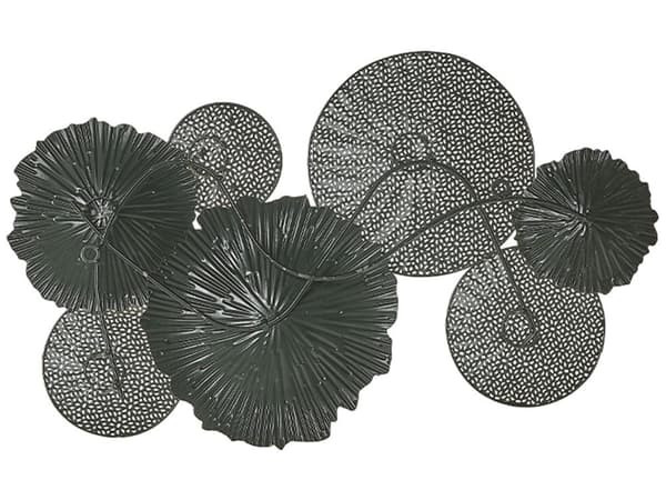 Seinäkoriste musta/hopea 64 x 38 cm metalli ympyrät seinälle moderni tyyli
