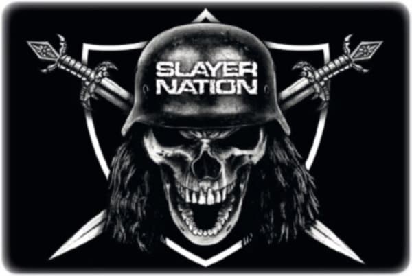 Metal (tin) sign: Slayer - Nation