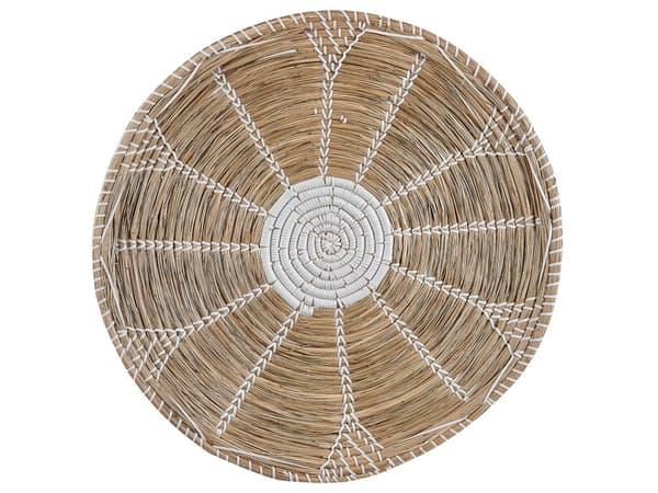 Vægdekoration Beige Naturligt Søgræs Multifarvet Håndvævet Cirkulære Runde Skiver Vægpynt Stuen til over Sofa Indretning Soveværelse Design