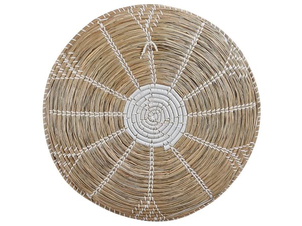 Vægdekoration Beige Naturligt Søgræs Multifarvet Håndvævet Cirkulære Runde Skiver Vægpynt Stuen til over Sofa Indretning Soveværelse Design