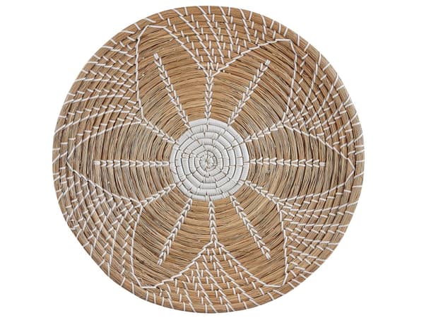 Vægdekoration Beige Naturligt Søgræs Multifarvet Håndvævet Cirkulære Runde Skiver Vægpynt Stuen til over Sofa Indretning Soveværelse Design