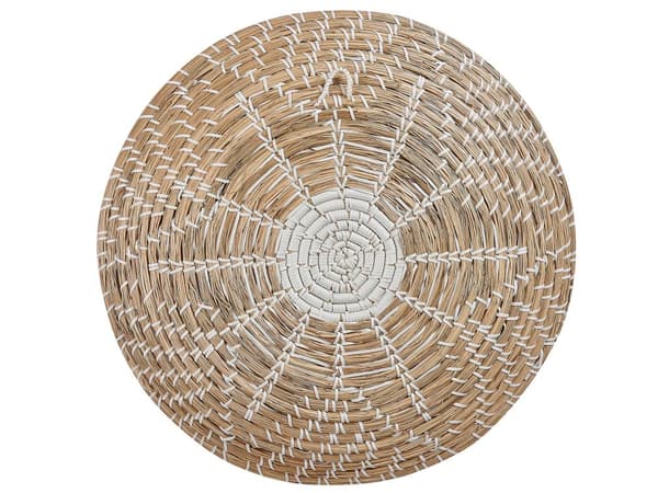 Vægdekoration Beige Naturligt Søgræs Multifarvet Håndvævet Cirkulære Runde Skiver Vægpynt Stuen til over Sofa Indretning Soveværelse Design