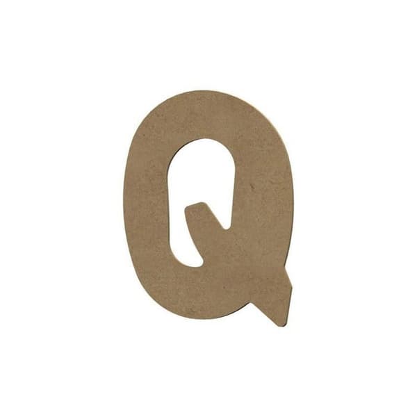 Träbokstav Q 7 cm - Brun - Vuxen - Blandad - Dekorativa föremål - Handgjorda