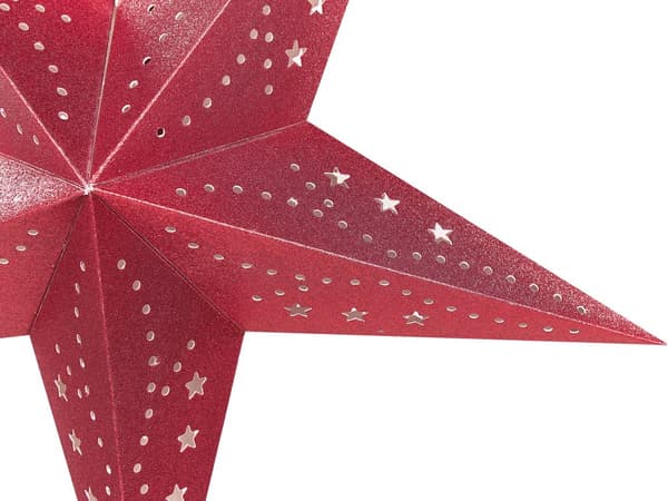 Stjerner Rød Papir Kobber 45 cm Dekorativ Moderne Hænge Pendel Kæmpe 3D Julestjerne med Lys Tilbehør over Juletræet
