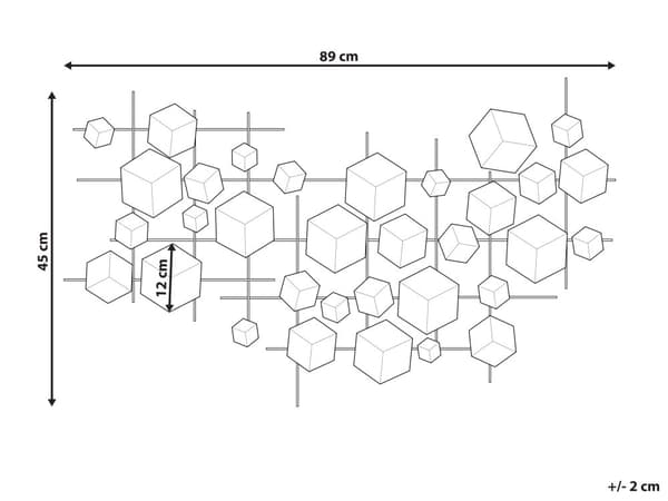 Seinäkoriste kulta 89 x 45 cm rauta geometrinen ripustuskoukut industriaalinen retro