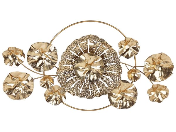 Vægindretning Guld Metal Skulptur Geometrisk Vægkunst Abstrakt Glamourøs Moderne Tilbehør