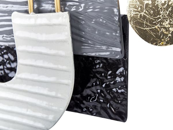 Vægdekoration Sort og Guld Metal Hængende Ornament Abstrakt Glamourøs Tilbehør