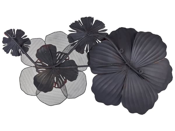Vægdekoration Rød Metal Skulptur Geometrisk Vægkunst Blomster Glamourøs Moderne Tilbehør